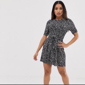 Asos mini petite tie waist dress